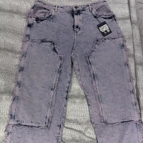 Louis Vuitton Virgil Abloh Ss23 Wide Carpenter Denim Trousers With Fringes Sz 38 - Picture 2 of 7